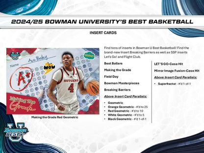 2024 - 25 Bowman University Best Basketball Hobby Box - Columbia Hobby - Sports Card Boxes - Toploaders - Card Savers
