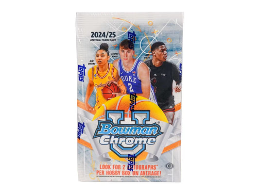 2024 - 25 Bowman University Chrome Basketball Hobby Box - Columbia Hobby - Sports Card Boxes - Toploaders - Card Savers