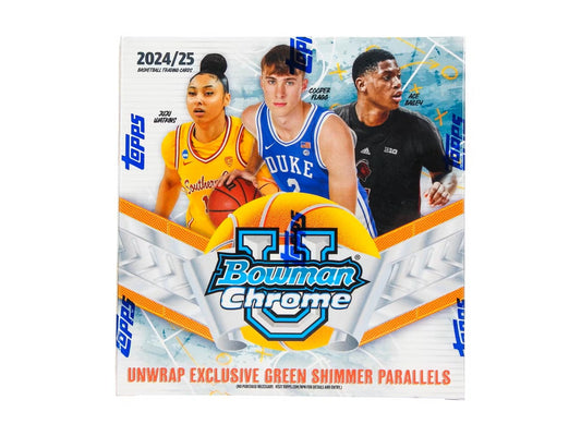 2024 - 25 Bowman University Chrome Basketball Mega Box - Columbia Hobby - Sports Card Boxes - Toploaders - Card Savers
