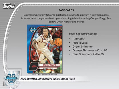 2024 - 25 Bowman University Chrome Basketball Mega Box - Columbia Hobby - Sports Card Boxes - Toploaders - Card Savers