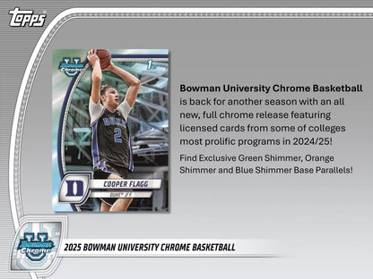 2024 - 25 Bowman University Chrome Basketball Mega Box - Columbia Hobby - Sports Card Boxes - Toploaders - Card Savers
