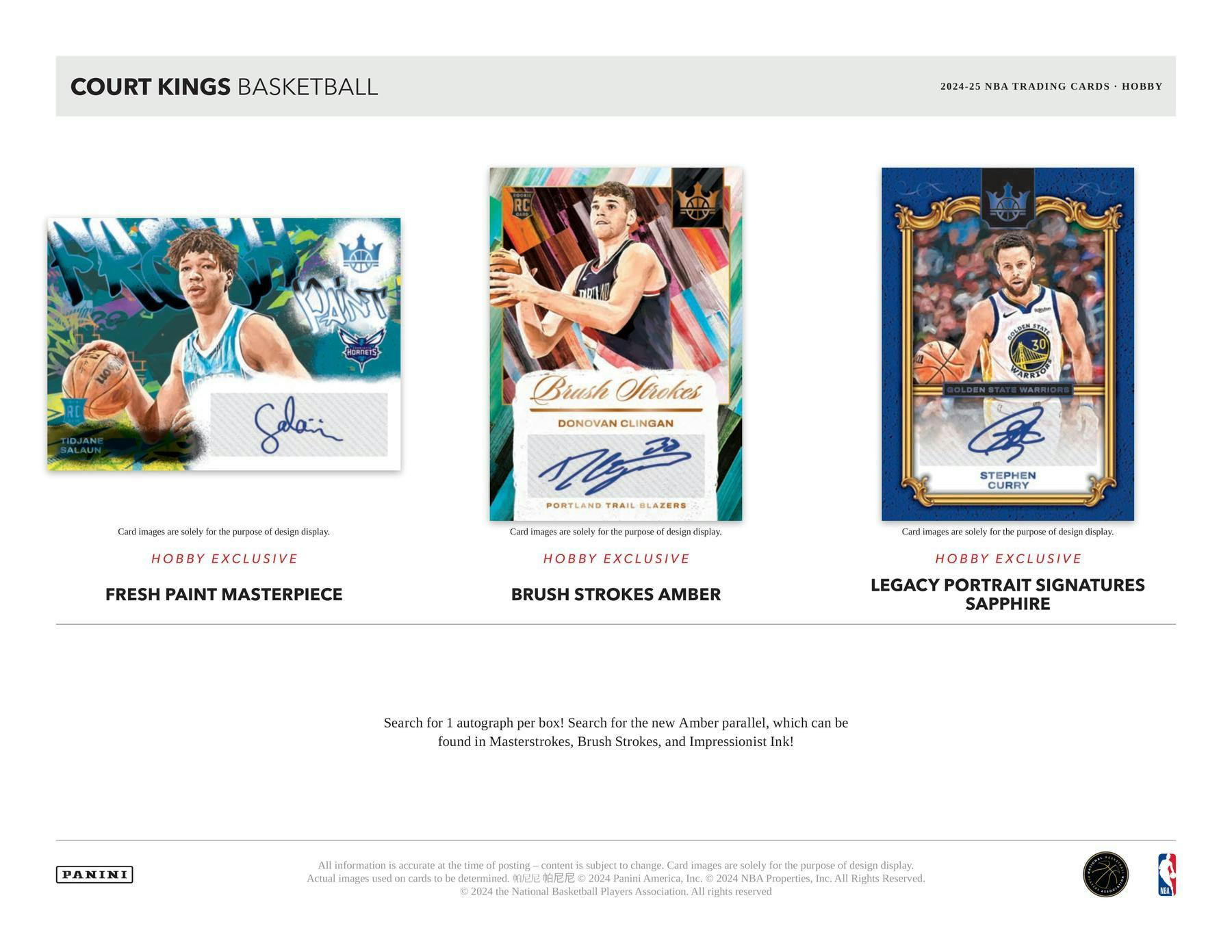 2024 - 25 Panini Court Kings Basketball Hobby Box - Columbia Hobby - Sports Card Boxes - Toploaders - Card Savers