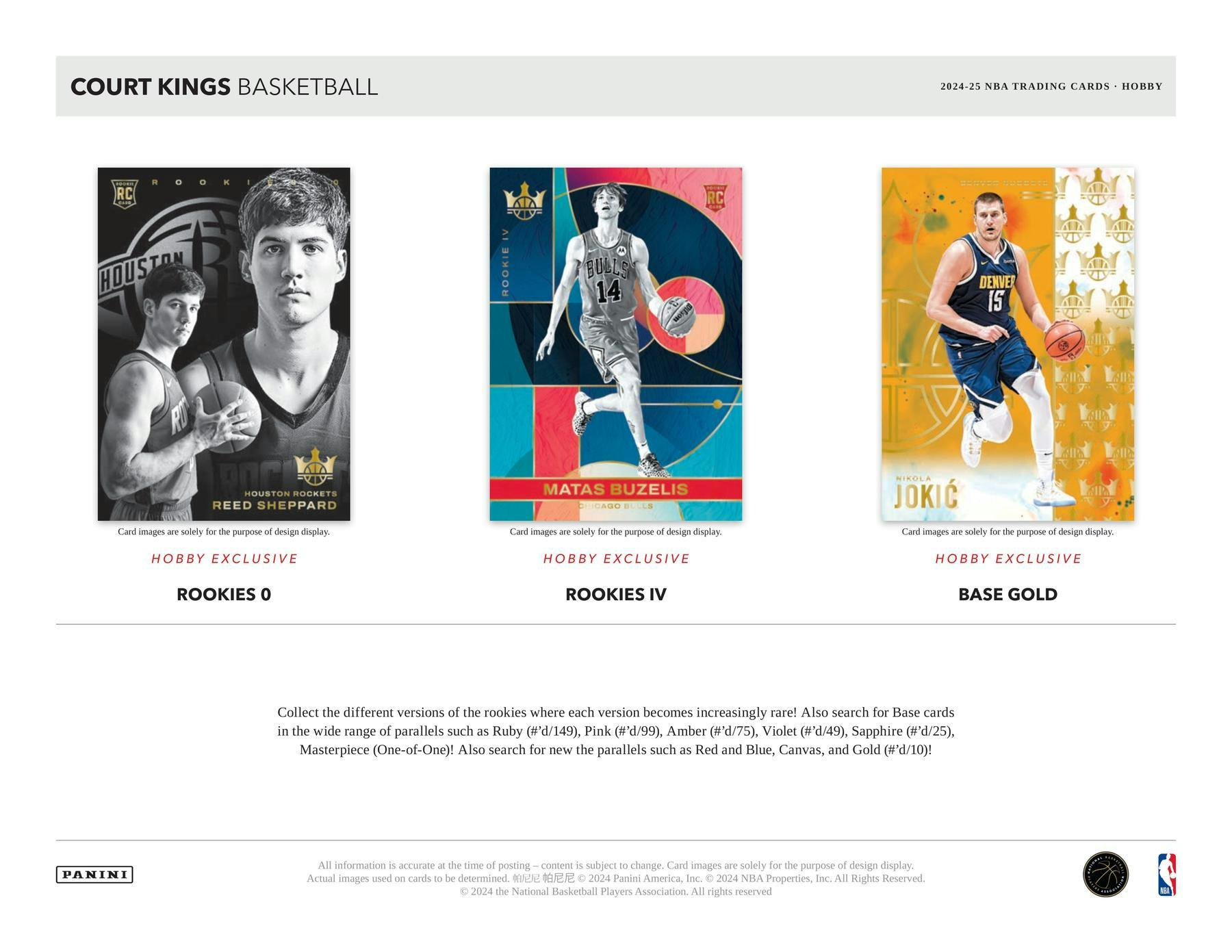 2024 - 25 Panini Court Kings Basketball Hobby Box - Columbia Hobby - Sports Card Boxes - Toploaders - Card Savers