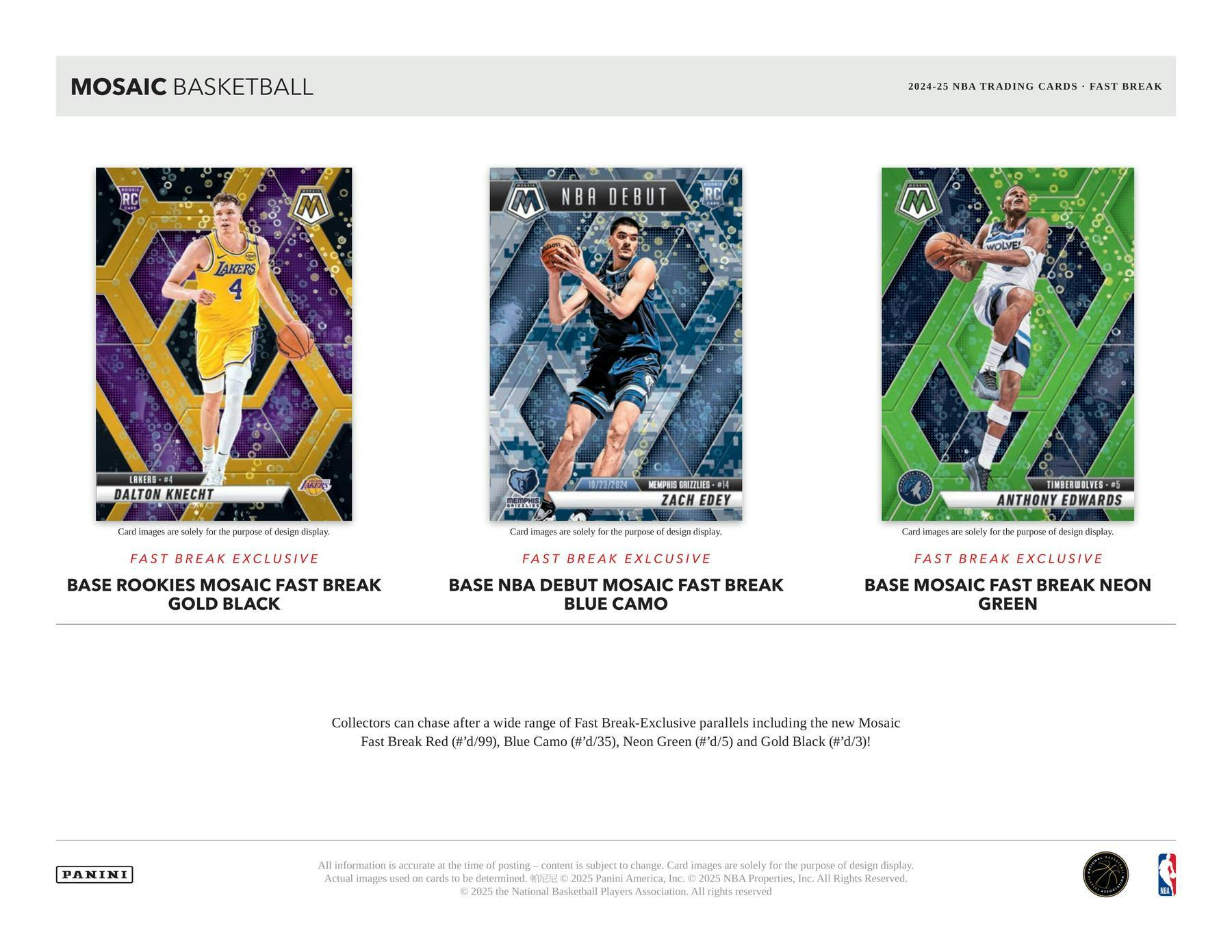 2024 - 25 Panini Mosaic Basketball Fast Break Box | Columbia Sports Cards - Columbia Hobby - Sports Card Boxes - Toploaders - Card Savers