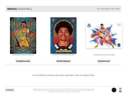 2024 - 25 Panini Mosaic Basketball Hobby Box | Columbia Sports Cards & More - Columbia Hobby - Sports Card Boxes - Toploaders - Card Savers