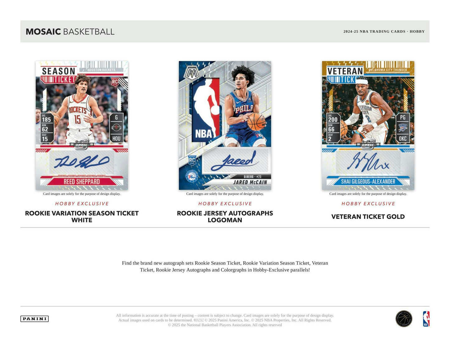 2024 - 25 Panini Mosaic Basketball Hobby Box | Columbia Sports Cards & More - Columbia Hobby - Sports Card Boxes - Toploaders - Card Savers