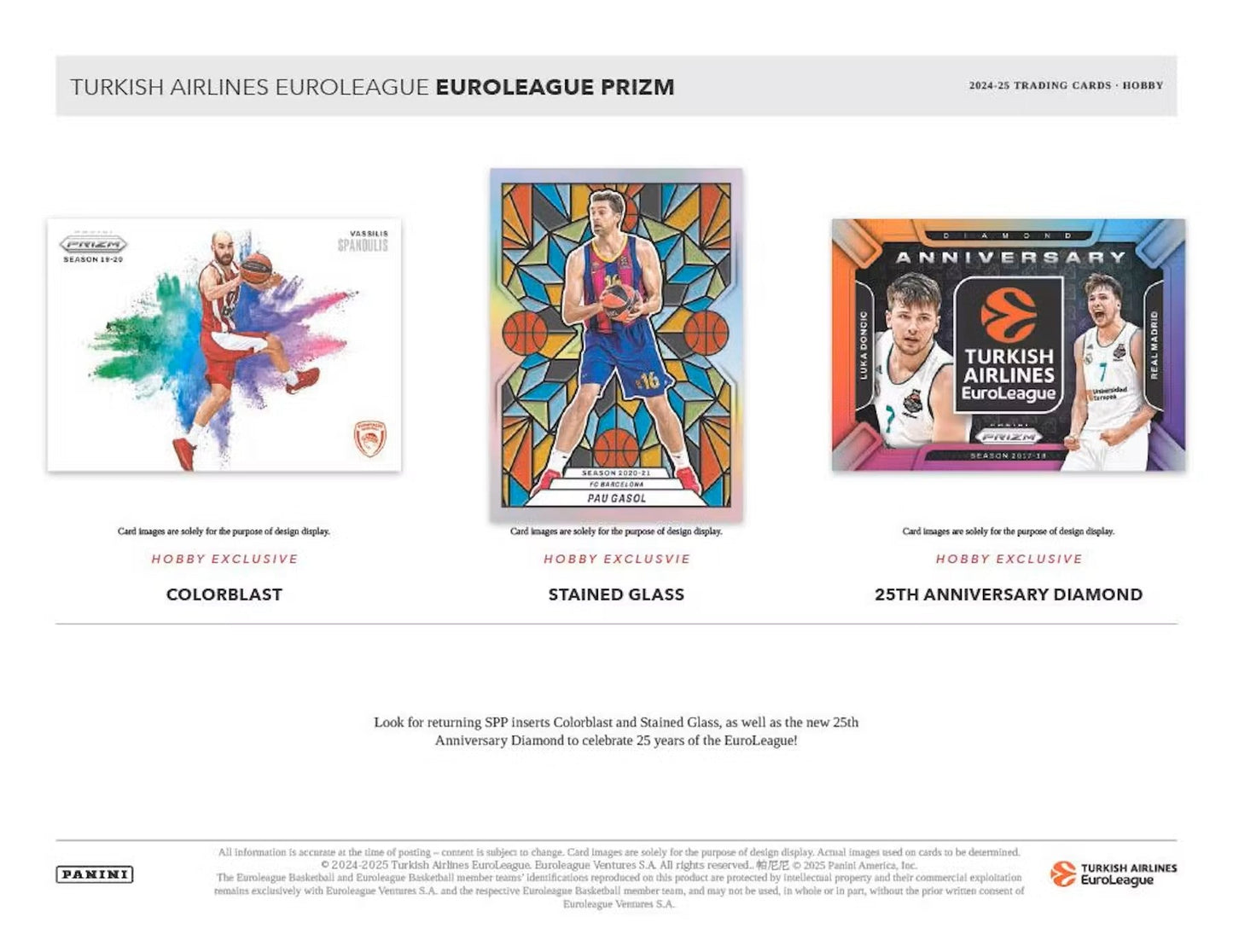 2024 - 25 Panini Prizm Turkish Airlines EuroLeague Basketball Hobby Box - Columbia Hobby - Sports Card Boxes - Toploaders - Card Savers