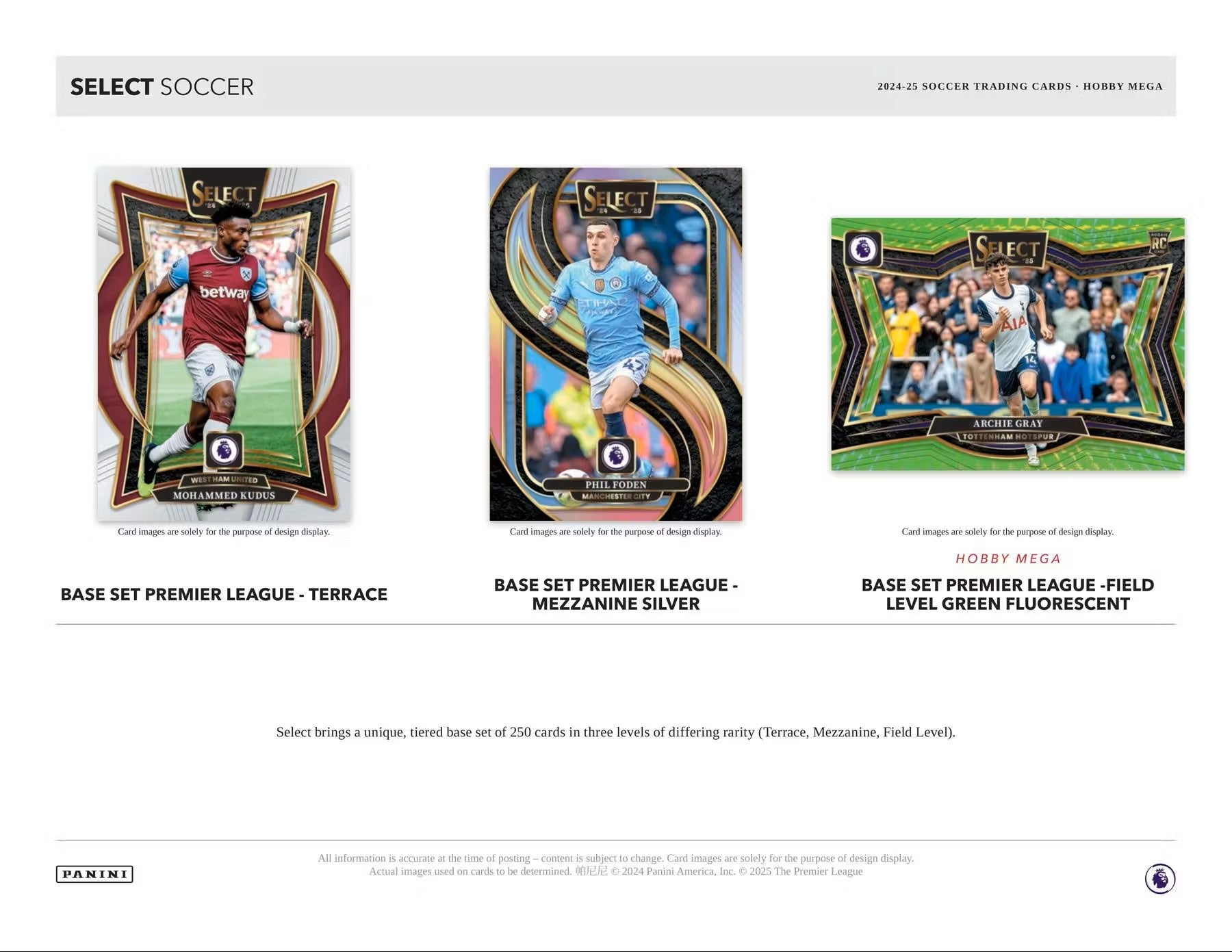 2024 - 25 Panini Select Premier League EPL Soccer Mega Box | Columbia Sports Cards - Columbia Hobby - Sports Card Boxes - Toploaders - Card Savers