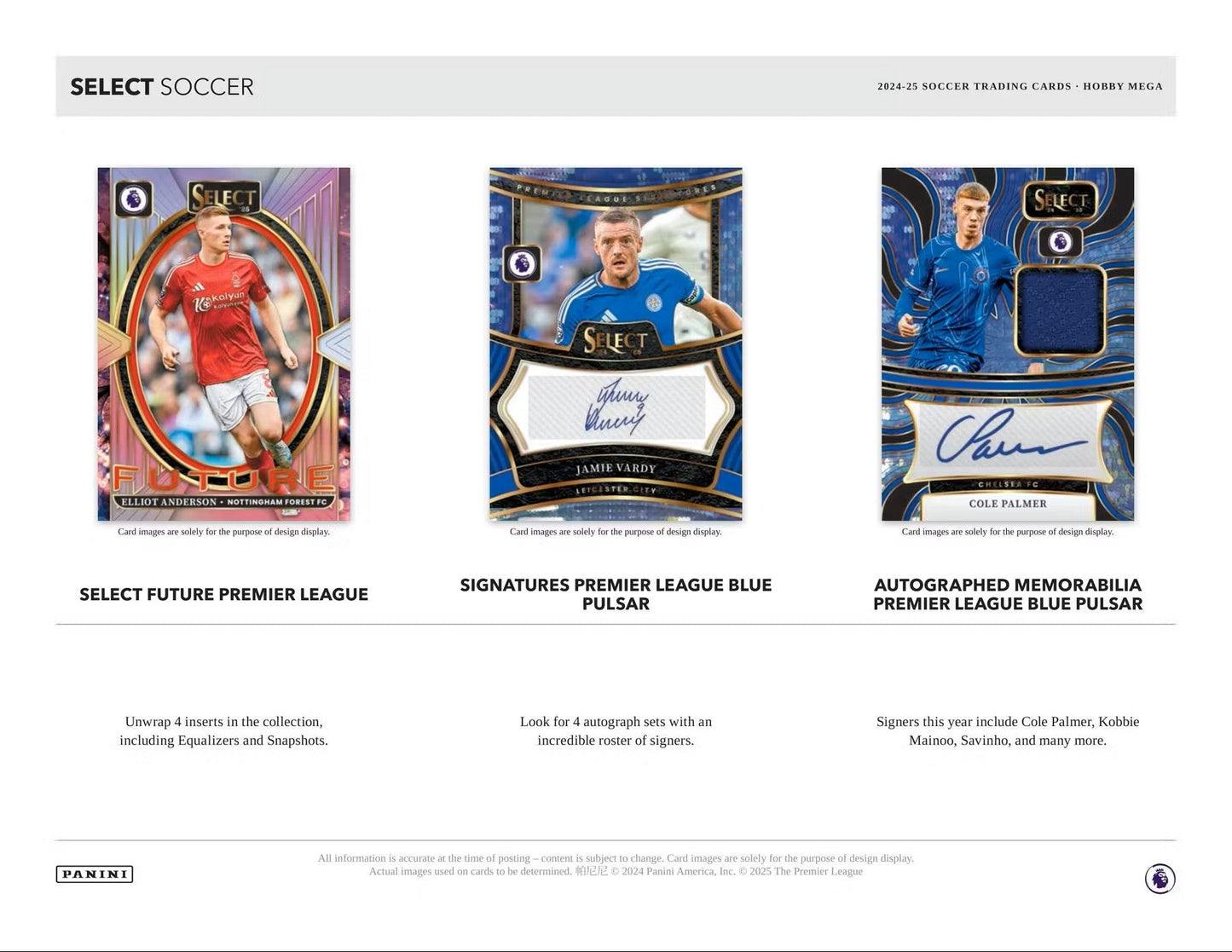 2024 - 25 Panini Select Premier League EPL Soccer Mega Box | Columbia Sports Cards - Columbia Hobby - Sports Card Boxes - Toploaders - Card Savers