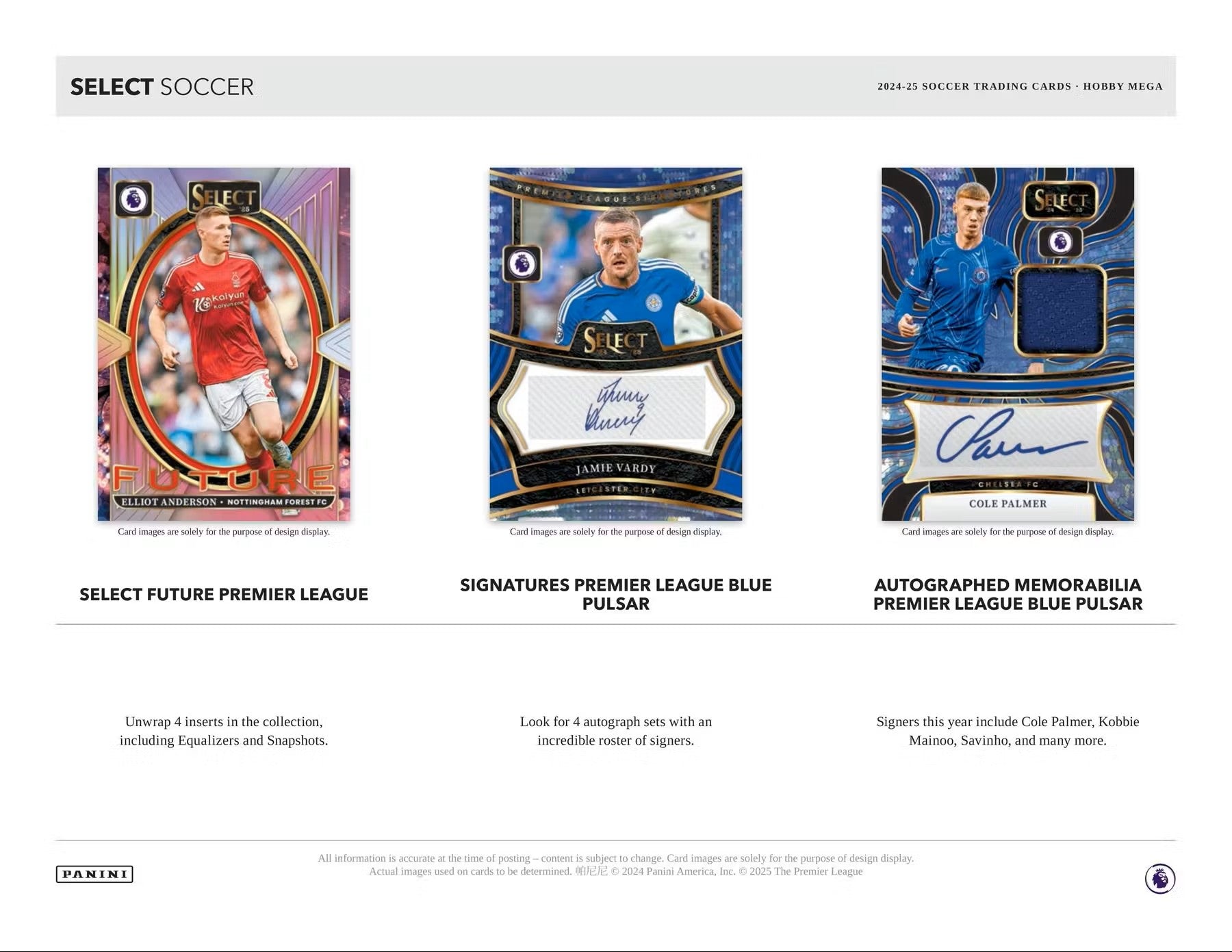 2024 - 25 Panini Select Premier League EPL Soccer Mega Box | Columbia Sports Cards - Columbia Hobby - Sports Card Boxes - Toploaders - Card Savers