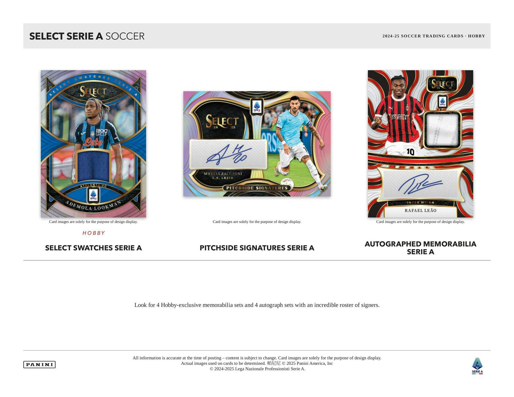 2024 - 25 Panini Select Serie A Soccer Hobby Box - Columbia Hobby - Sports Card Boxes - Toploaders - Card Savers