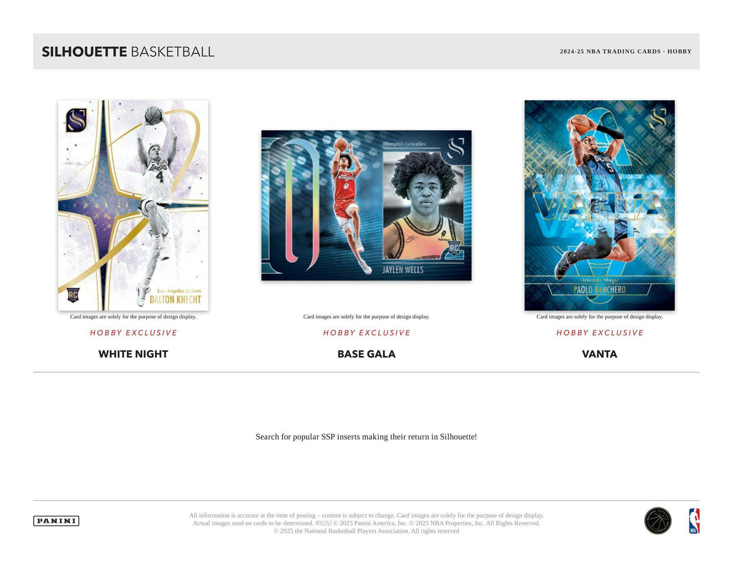 2024 - 25 Panini Silhouette Basketball Hobby Box | Columbia Sports Cards - Columbia Hobby - Sports Card Boxes - Toploaders - Card Savers
