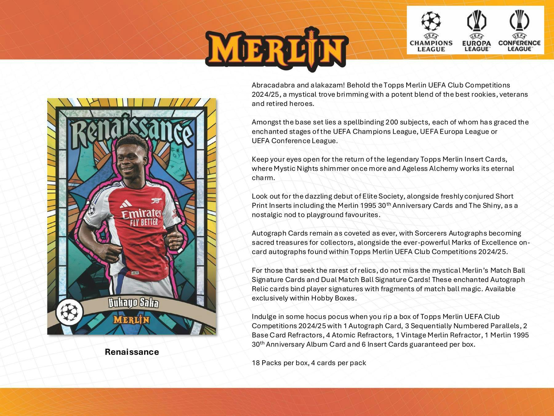 2024 - 25 Topps Chrome Merlin UEFA Club Competitions Hobby Box | Columbia Sports Cards - Columbia Hobby - Sports Card Boxes - Toploaders - Card Savers