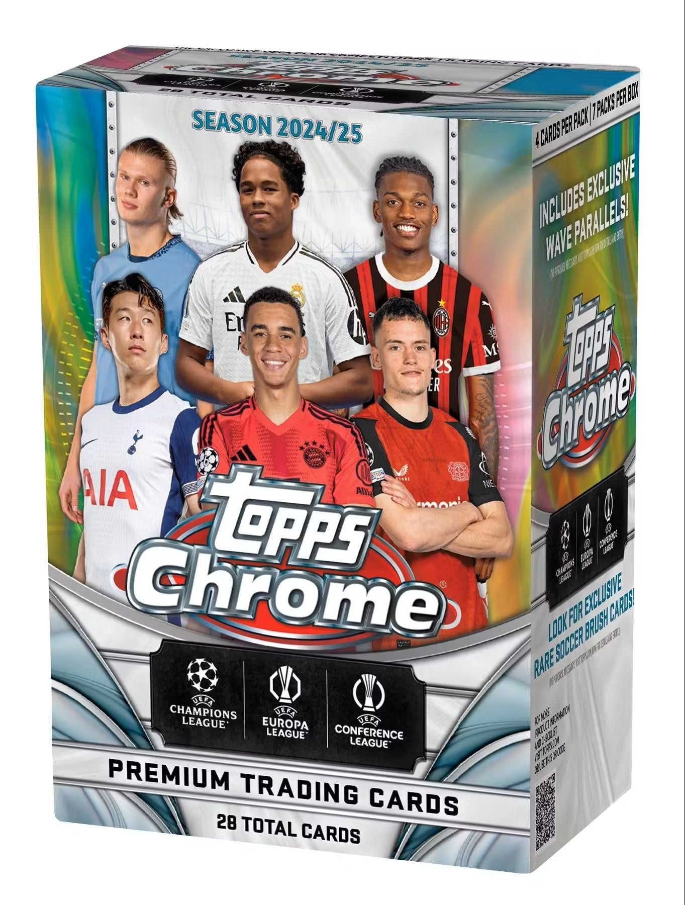 2024 - 25 Topps Chrome UEFA Club Competitions Soccer 7 - Pack Blaster - Columbia Hobby - Sports Card Boxes - Toploaders - Card Savers