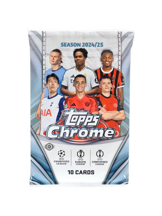 2024 - 25 Topps Chrome UEFA Club Competitions Soccer Hobby Box - Columbia Hobby - Sports Card Boxes - Toploaders - Card Savers