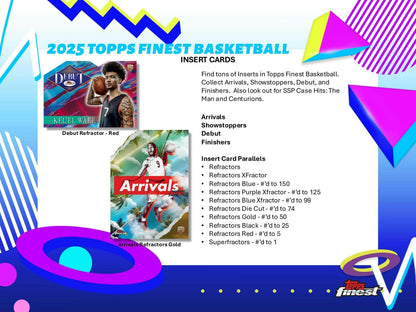 2024 - 25 Topps Finest Basketball Hobby Box | Columbia Sports Cards - Columbia Hobby - Sports Card Boxes - Toploaders - Card Savers