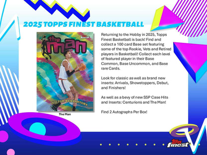 2024 - 25 Topps Finest Basketball Hobby Box | Columbia Sports Cards - Columbia Hobby - Sports Card Boxes - Toploaders - Card Savers