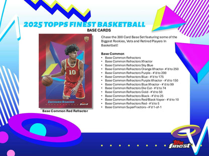 2024 - 25 Topps Finest Basketball Hobby Box | Columbia Sports Cards - Columbia Hobby - Sports Card Boxes - Toploaders - Card Savers