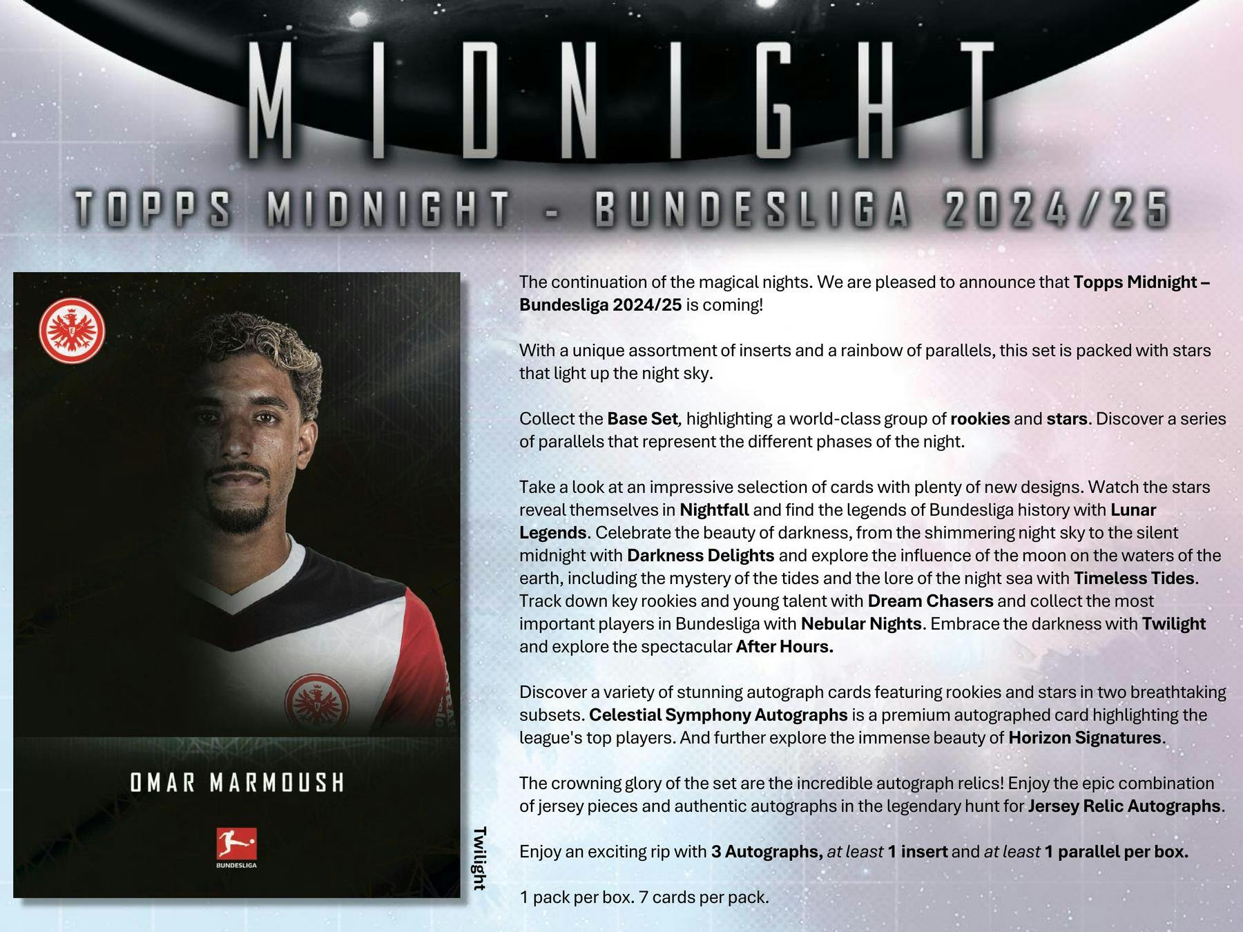 2024 - 25 Topps Midnight Bundesliga Soccer Hobby Box - Columbia Hobby - Sports Card Boxes - Toploaders - Card Savers