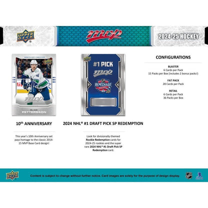 2024 - 25 Upper Deck MVP Hockey Blaster Box - Columbia Sports Cards