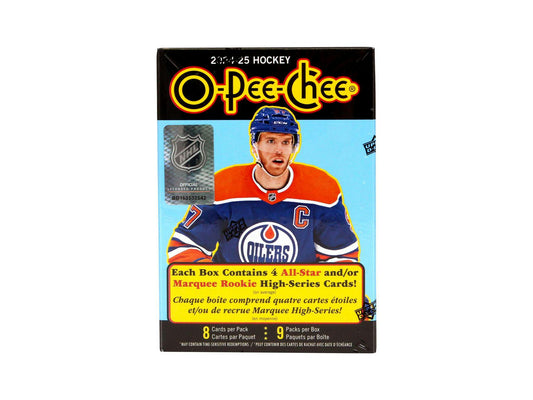 2024 - 25 Upper Deck O - Pee - Chee Hockey Blaster - Columbia Hobby - Sports Card Boxes - Toploaders - Card Savers