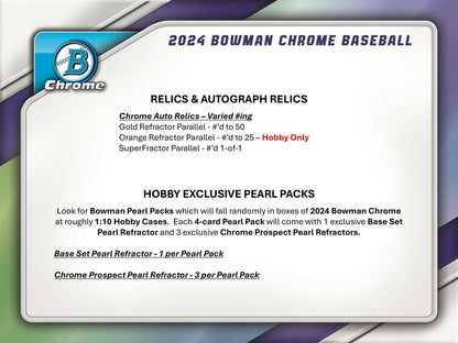 2024 Bowman Chrome Baseball Hobby Box - Columbia Hobby - Sports Card Boxes - Toploaders - Card Savers