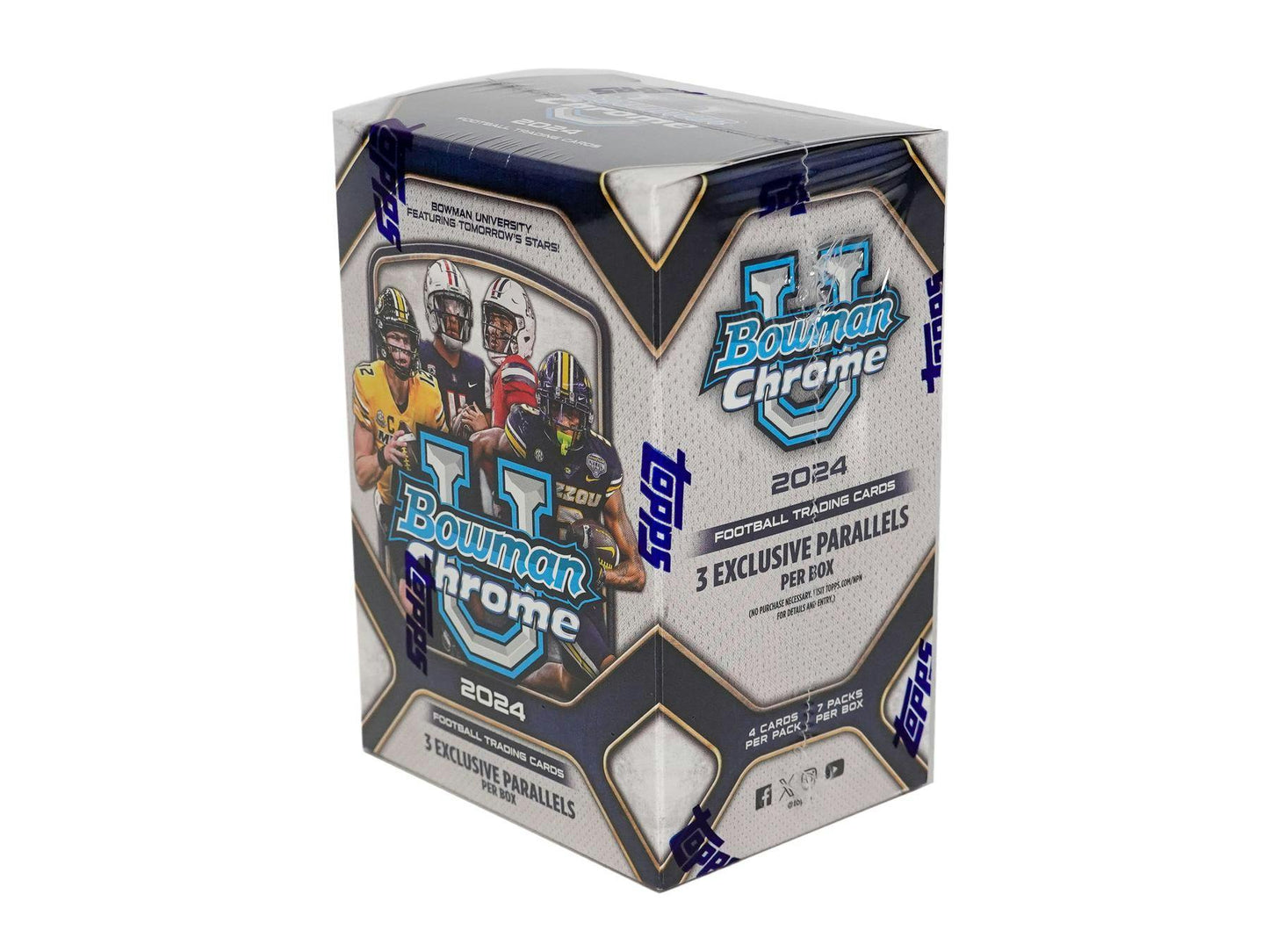 2024 Bowman University Chrome Football 7 - Pack Blaster Box - Columbia Hobby - Sports Card Boxes - Toploaders - Card Savers