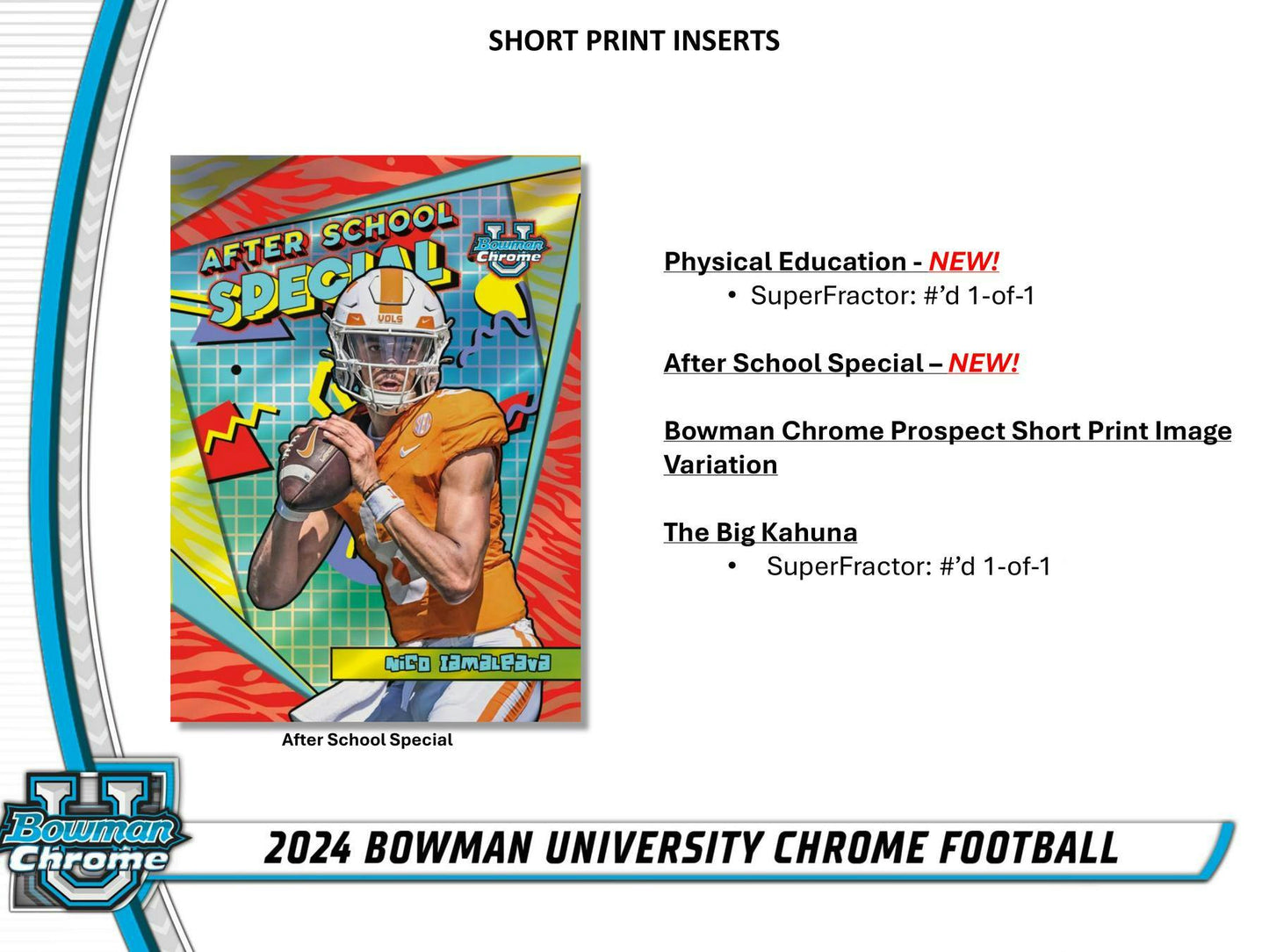2024 Bowman University Chrome Football 7 - Pack Blaster Box - Columbia Hobby - Sports Card Boxes - Toploaders - Card Savers