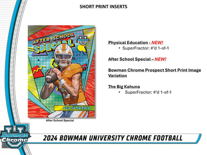 2024 Bowman University Chrome Football 7 - Pack Blaster Box - Columbia Hobby - Sports Card Boxes - Toploaders - Card Savers