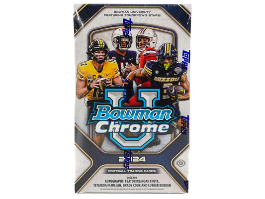 2024 Bowman University Chrome Football Hobby Box - Columbia Hobby - Sports Card Boxes - Toploaders - Card Savers