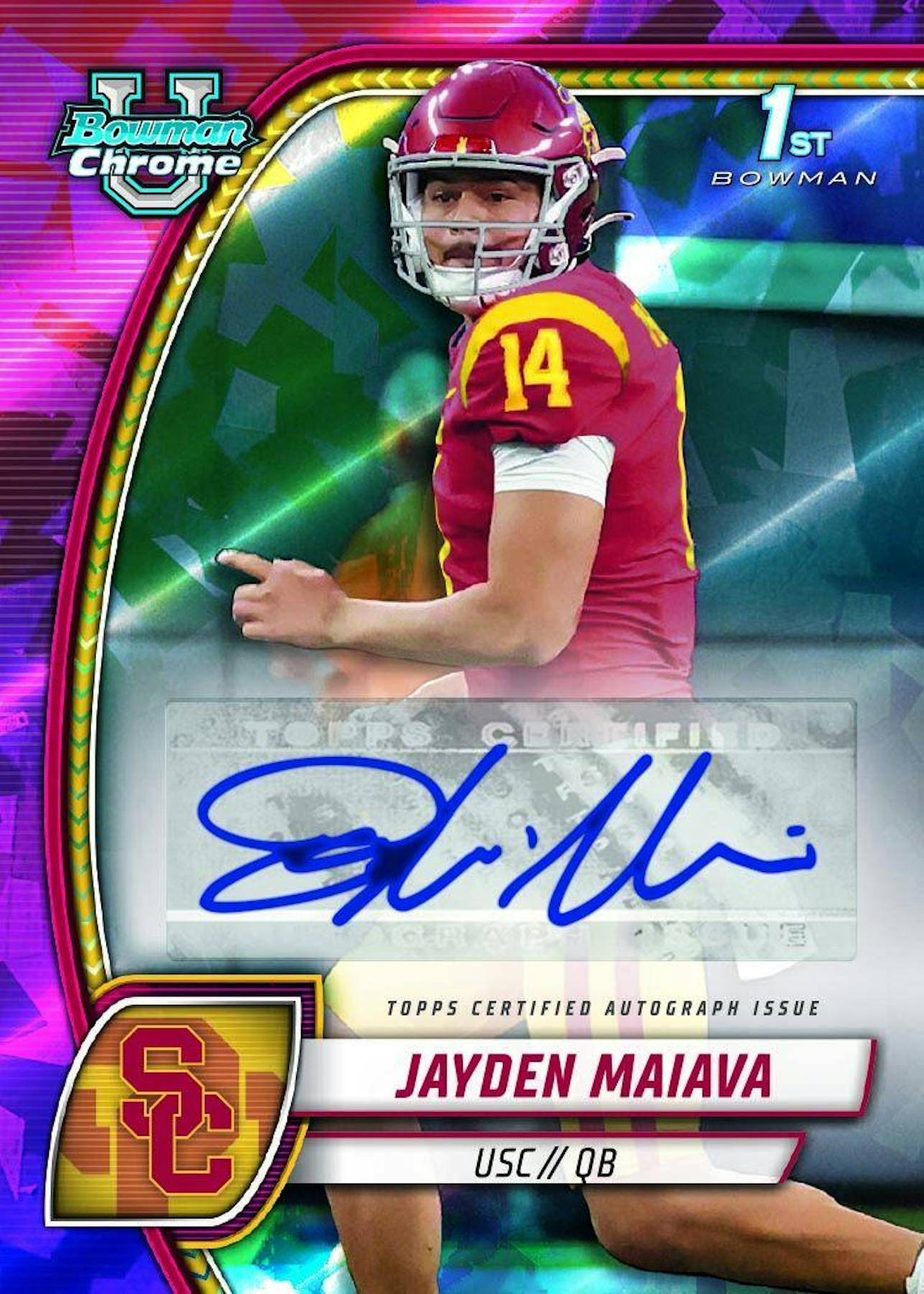 2024 Bowman University Chrome Football Sapphire Edition Hobby Box - Columbia Hobby - Sports Card Boxes - Toploaders - Card Savers