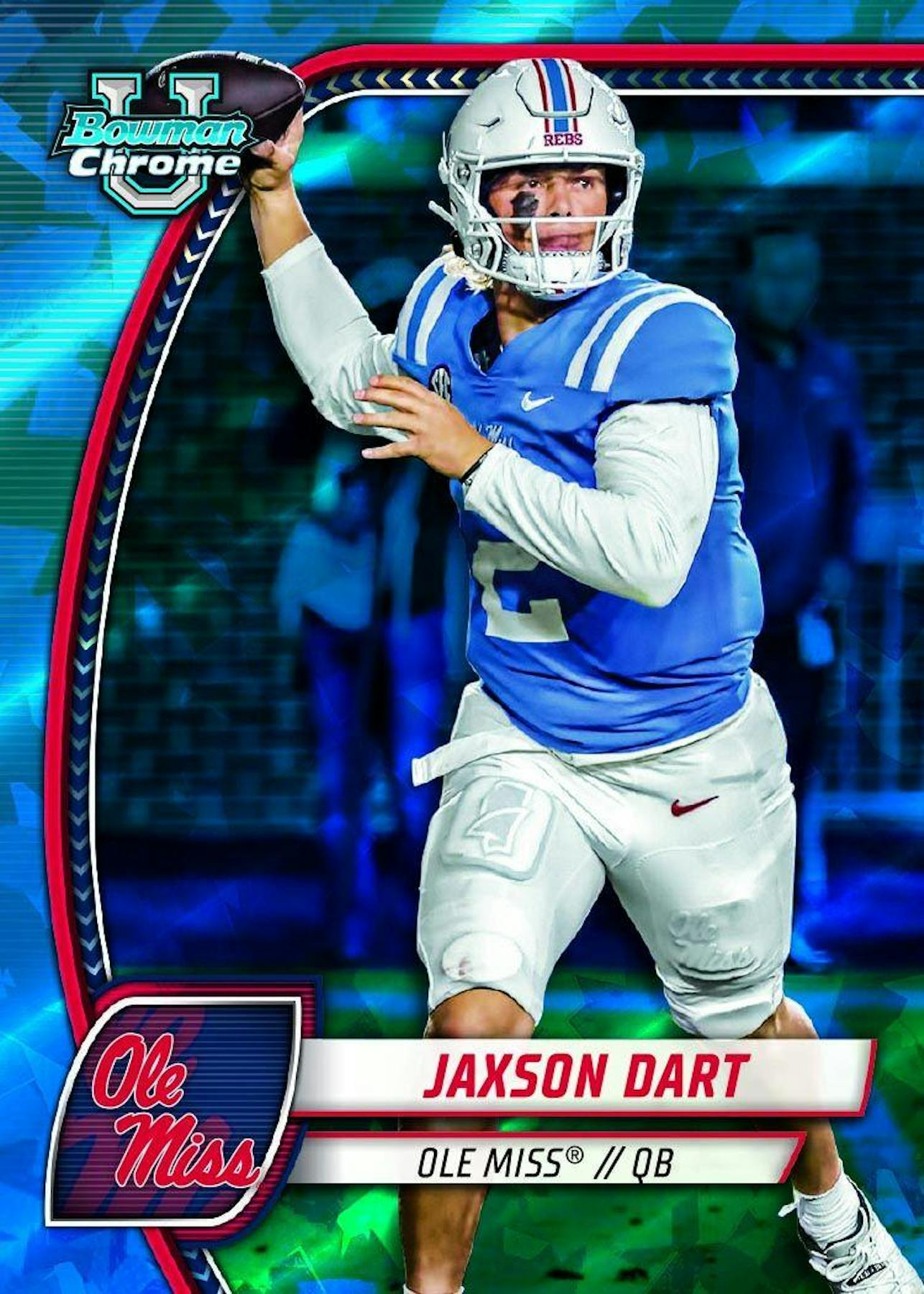 2024 Bowman University Chrome Football Sapphire Edition Hobby Box - Columbia Hobby - Sports Card Boxes - Toploaders - Card Savers