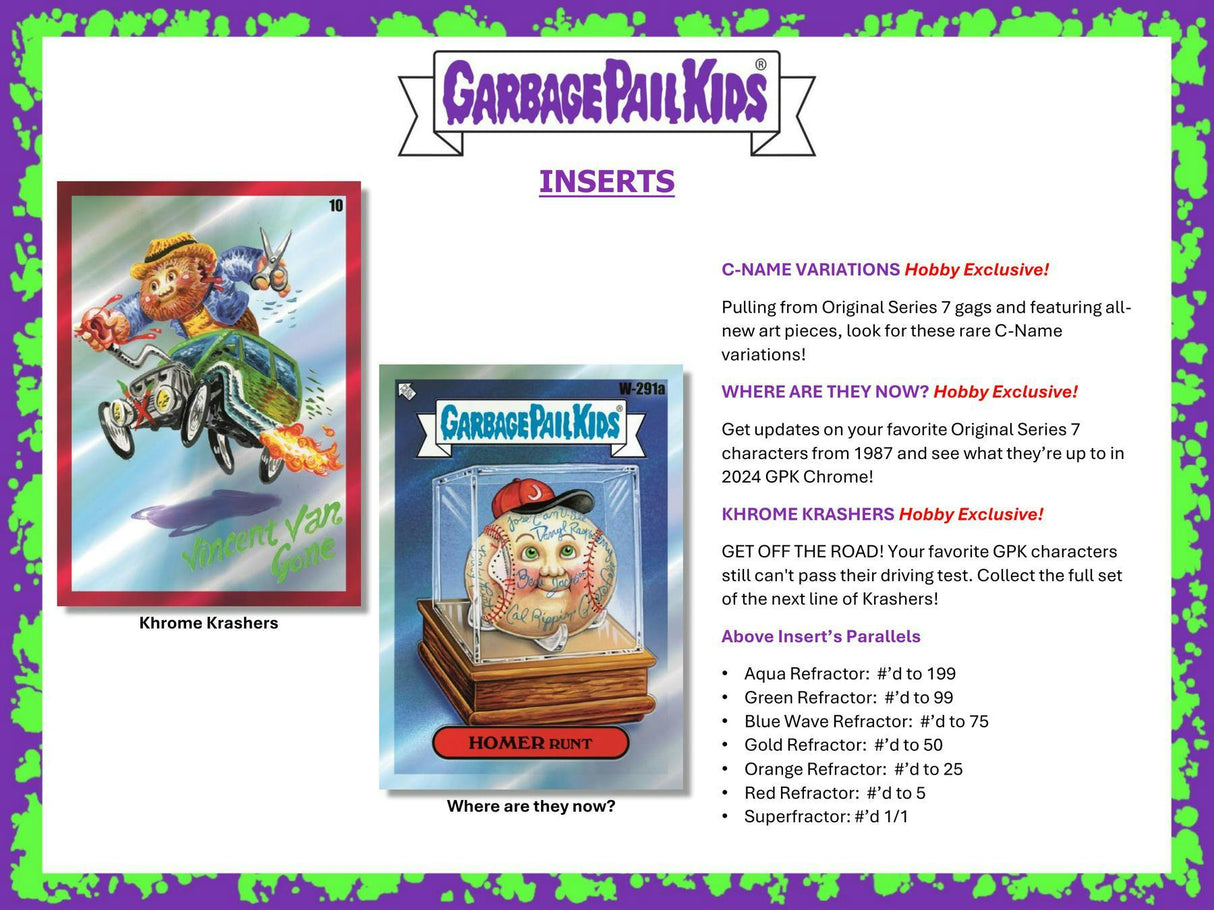 2024 Garbage Pail Kids Chrome Series 7 Hobby Box (Topps 2024) - Columbia Hobby - Sports Card Boxes - Toploaders - Card Savers
