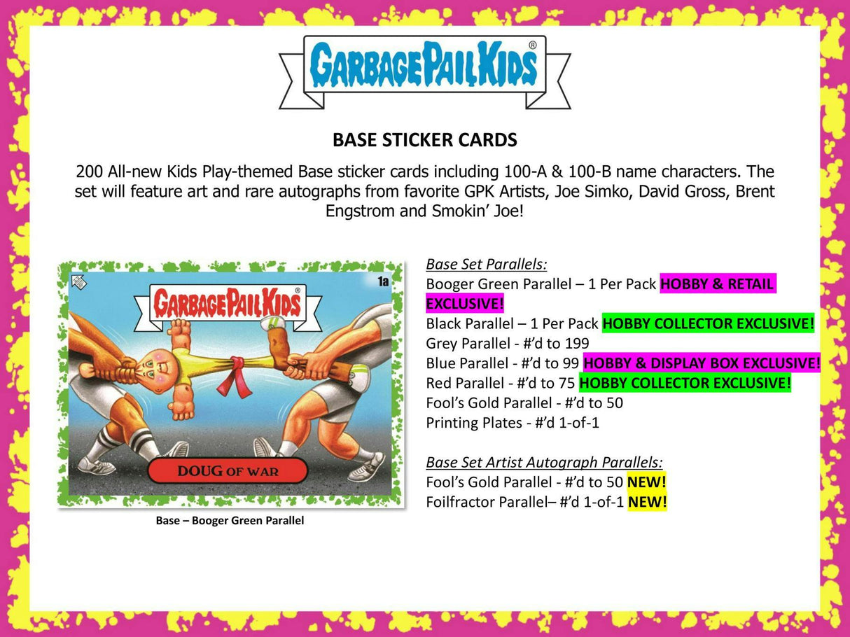 2024 Garbage Pail Kids - Kids - At - Play Hobby Box - Columbia Hobby - Sports Card Boxes - Toploaders - Card Savers