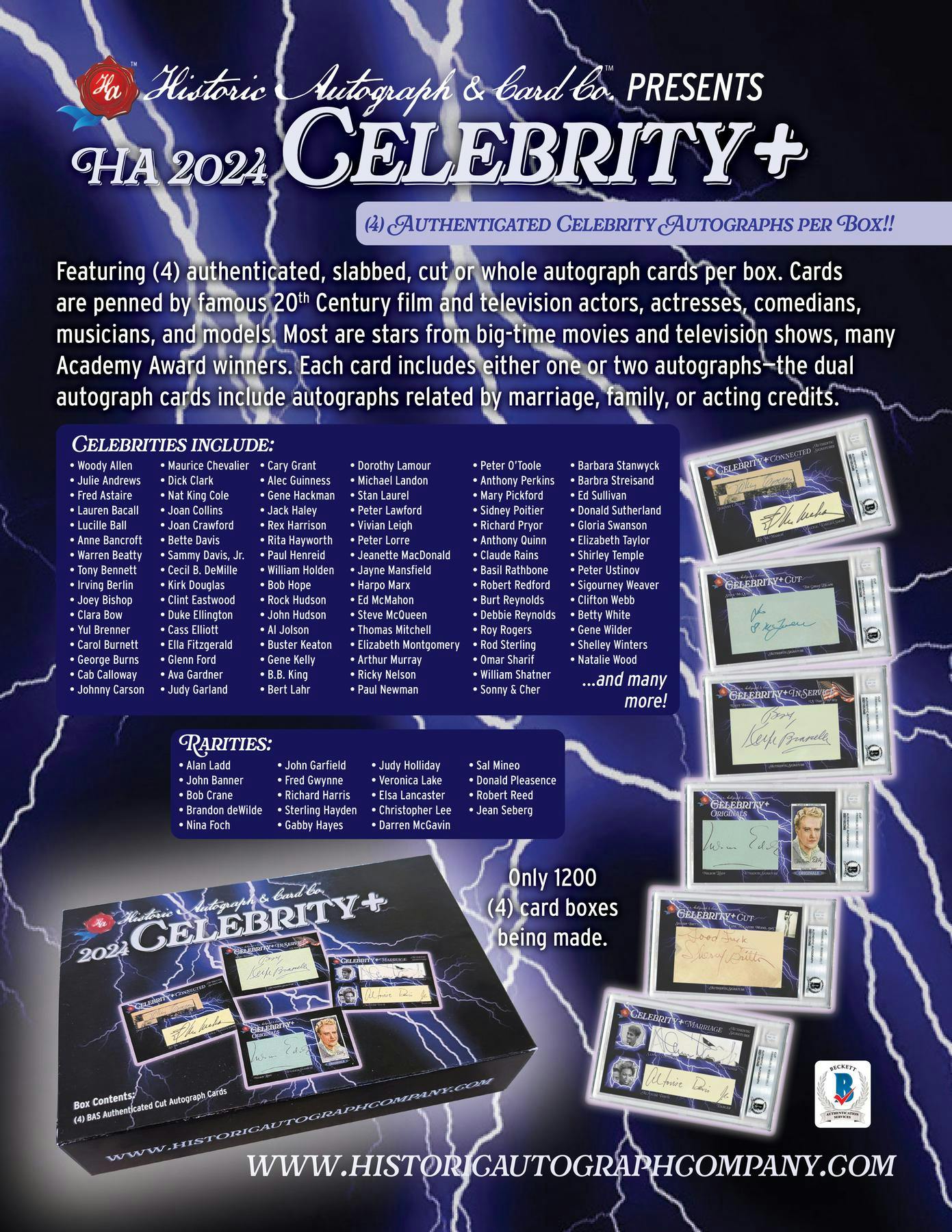2024 Historic Autographs Celebrity+ Hobby Box - Columbia Hobby - Sports Card Boxes - Toploaders - Card Savers