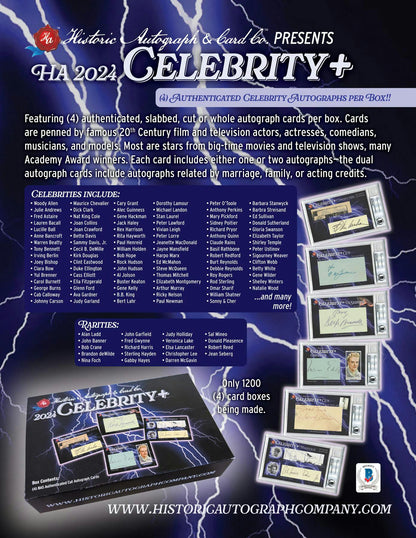 2024 Historic Autographs Celebrity+ Hobby Box - Columbia Hobby - Sports Card Boxes - Toploaders - Card Savers