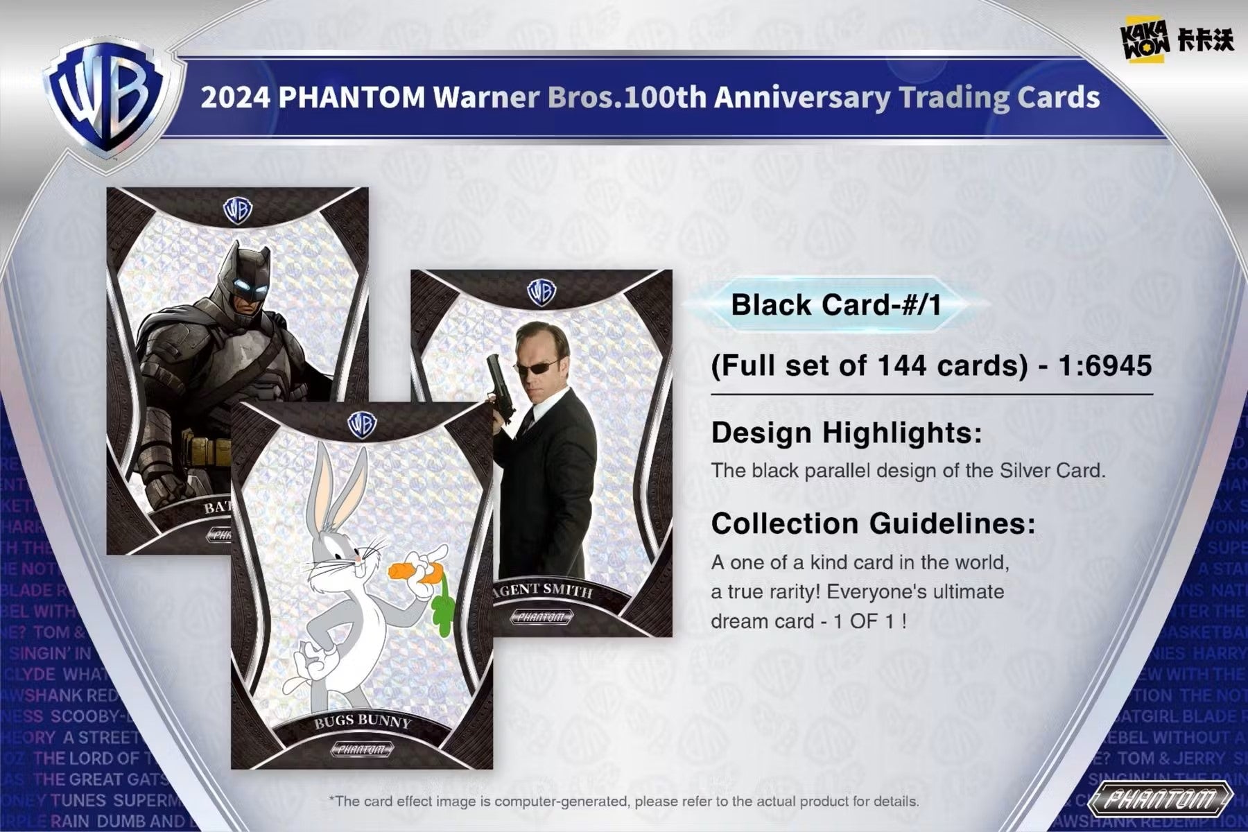 2024 Kakawow Warner Brothers Phantom 100th Anniversary Trading Cards Hobby Box - Columbia Hobby - Sports Card Boxes - Toploaders - Card Savers
