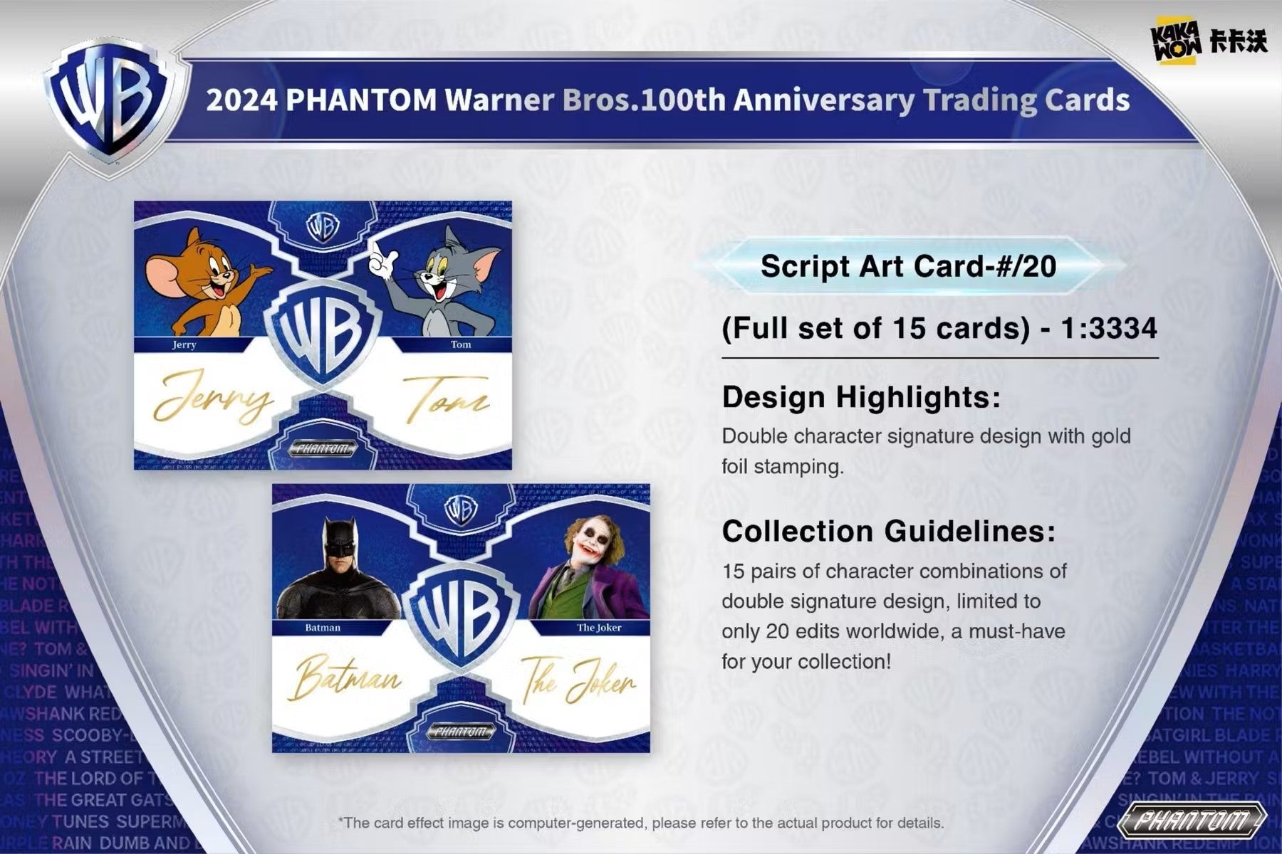 2024 Kakawow Warner Brothers Phantom 100th Anniversary Trading Cards Hobby Box - Columbia Hobby - Sports Card Boxes - Toploaders - Card Savers