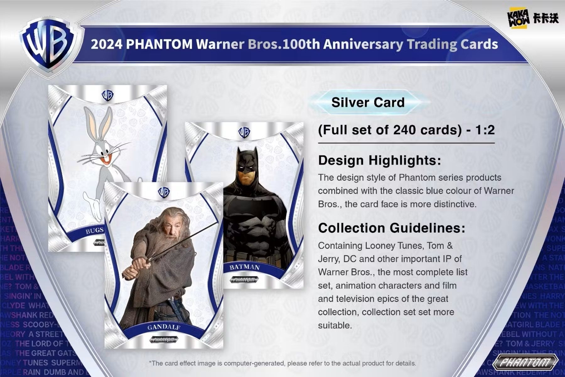 2024 Kakawow Warner Brothers Phantom 100th Anniversary Trading Cards Hobby Box - Columbia Hobby - Sports Card Boxes - Toploaders - Card Savers