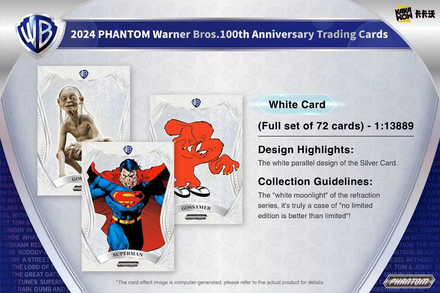 2024 Kakawow Warner Brothers Phantom 100th Anniversary Trading Cards Hobby Box - Columbia Hobby - Sports Card Boxes - Toploaders - Card Savers