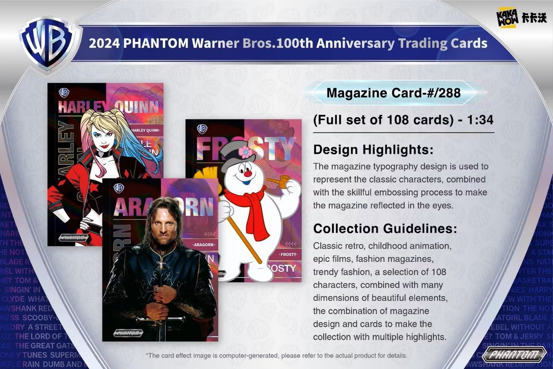 2024 Kakawow Warner Brothers Phantom 100th Anniversary Trading Cards Hobby Box - Columbia Hobby - Sports Card Boxes - Toploaders - Card Savers