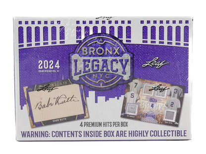 2024 Leaf A Bronx Legacy NYC Series 2 Baseball Hobby Box - Columbia Hobby - Sports Card Boxes - Toploaders - Card Savers