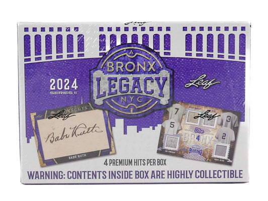 2024 Leaf A Bronx Legacy NYC Series 2 Baseball Hobby Box - Columbia Hobby - Sports Card Boxes - Toploaders - Card Savers