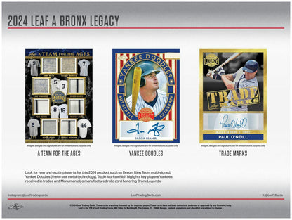 2024 Leaf A Bronx Legacy NYC Series 2 Baseball Hobby Box - Columbia Hobby - Sports Card Boxes - Toploaders - Card Savers