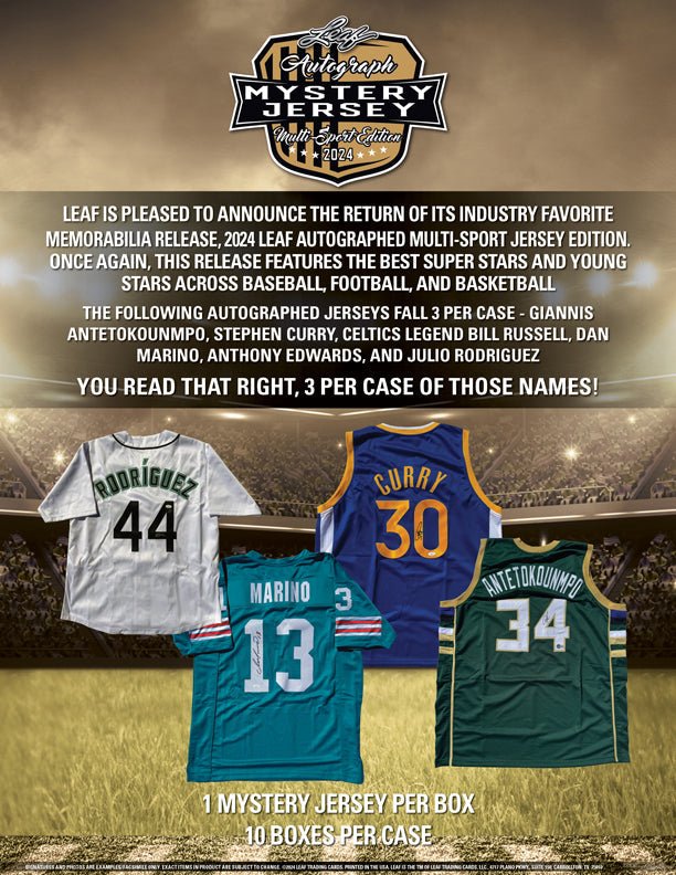 2024 Leaf Autograph Mystery Jersey Multi - Sport Edition - Columbia Hobby - Sports Card Boxes - Toploaders - Card Savers