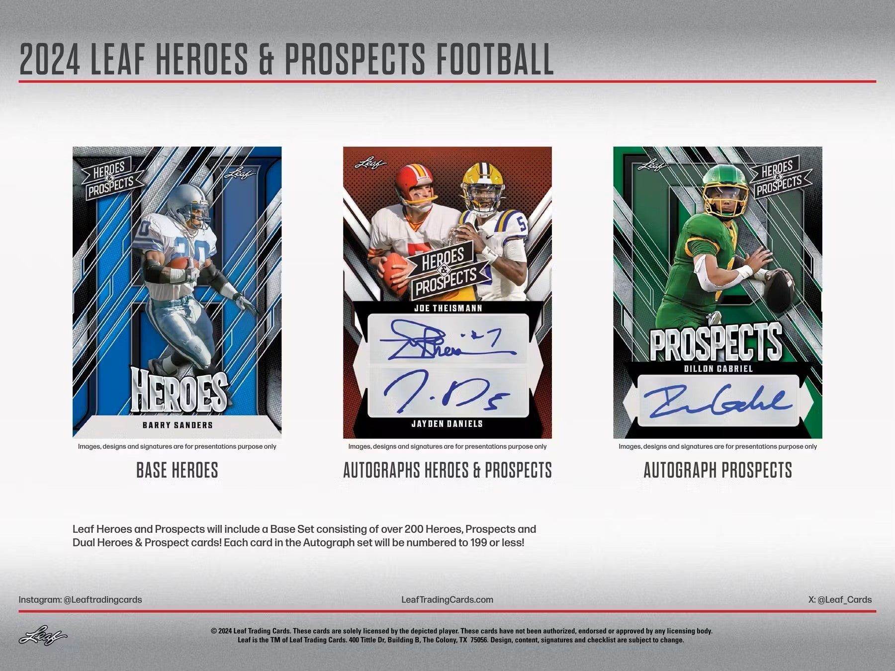 2024 Leaf Heroes & Prospects Football Hobby Box - Columbia Hobby - Sports Card Boxes - Toploaders - Card Savers