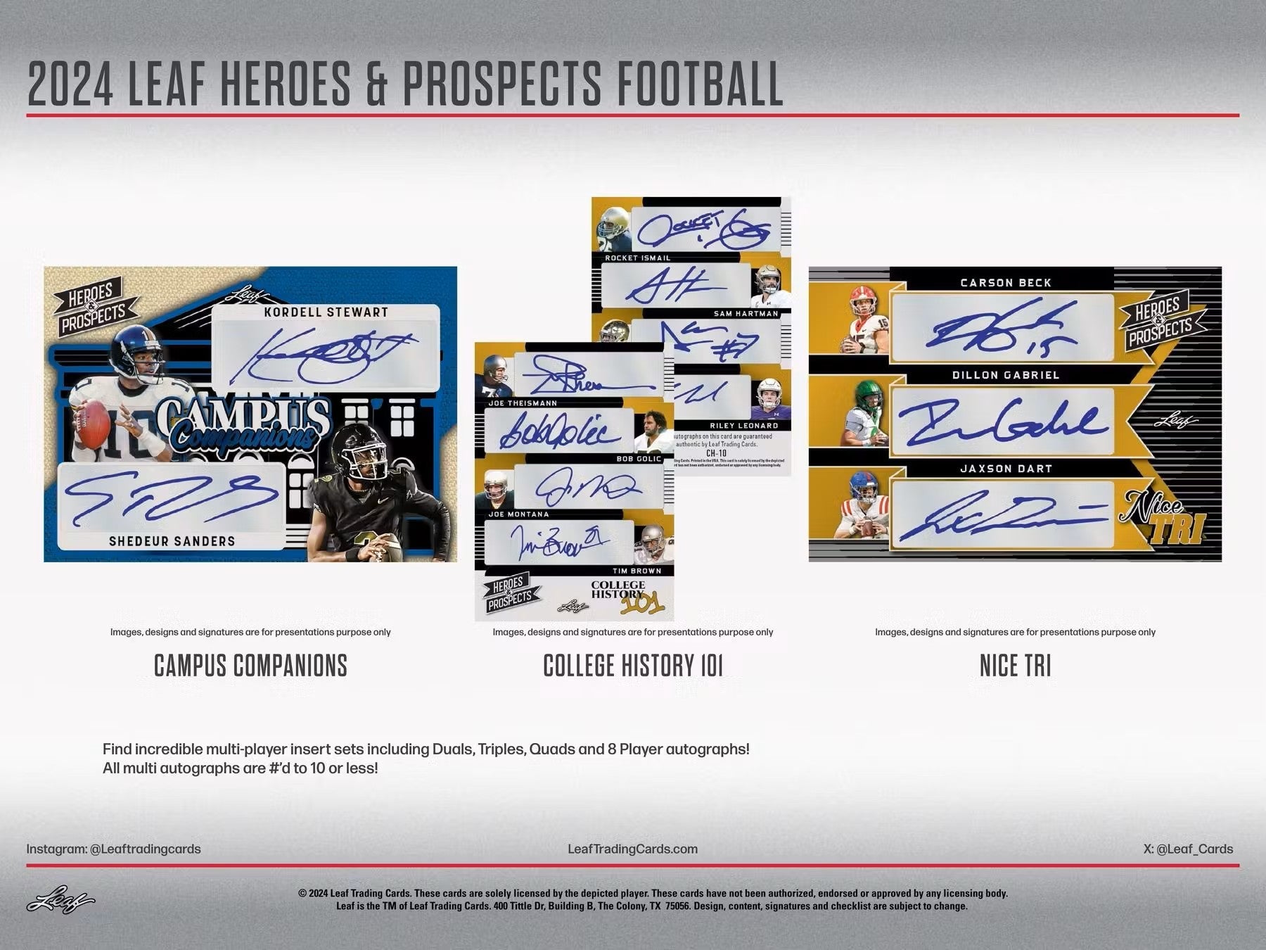 2024 Leaf Heroes & Prospects Football Hobby Box - Columbia Hobby - Sports Card Boxes - Toploaders - Card Savers