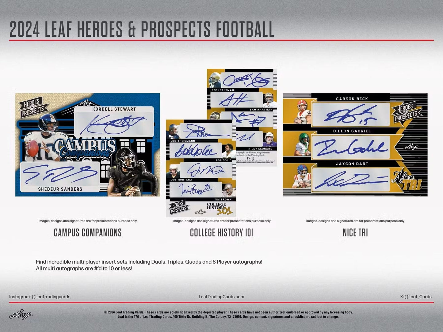2024 Leaf Heroes & Prospects Football Hobby Jumbo Box - Columbia Hobby - Sports Card Boxes - Toploaders - Card Savers