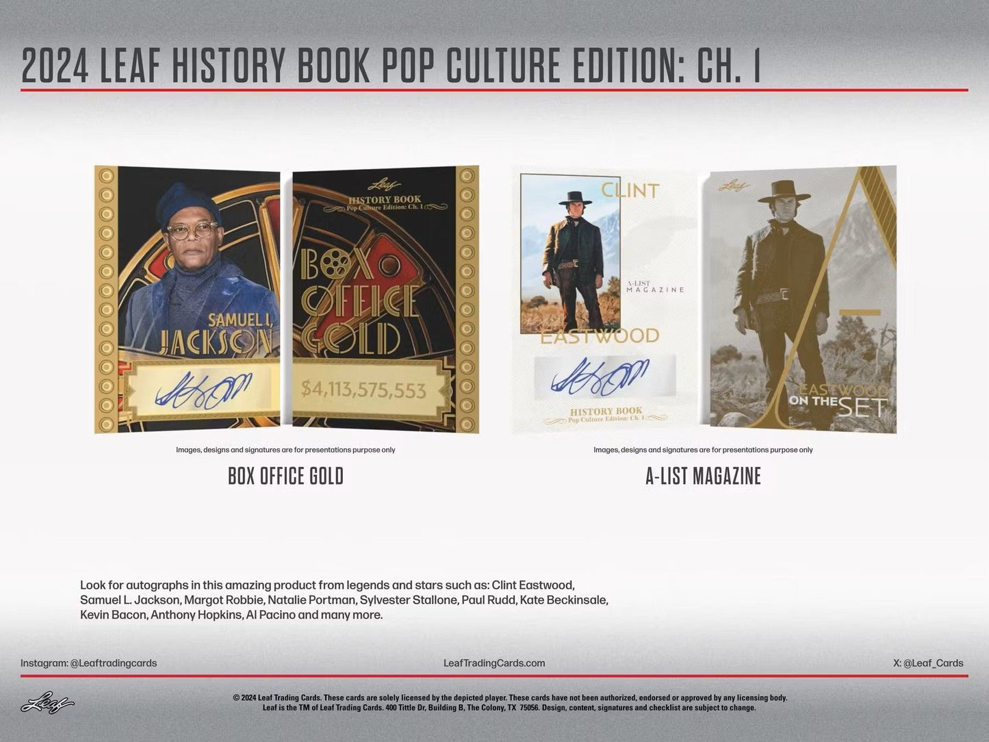 2024 Leaf History Book Pop Culture Edition Chapter 1 Hobby Box - Columbia Hobby - Sports Card Boxes - Toploaders - Card Savers