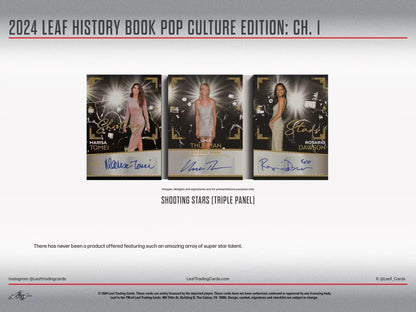 2024 Leaf History Book Pop Culture Edition Chapter 1 Hobby Box - Columbia Hobby - Sports Card Boxes - Toploaders - Card Savers